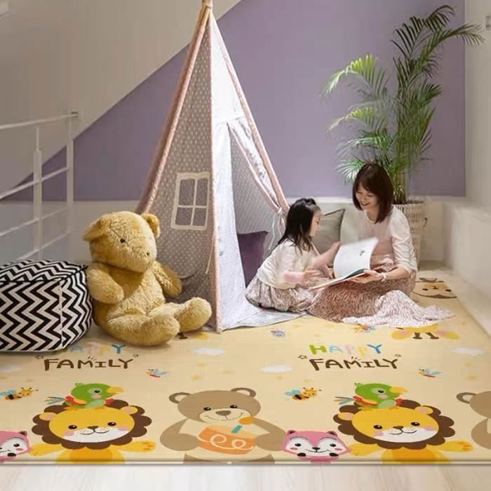 Tapis De Jeu Bébé 180x100cm - Mousse épaisse Imperméable, Double Face, Pliable