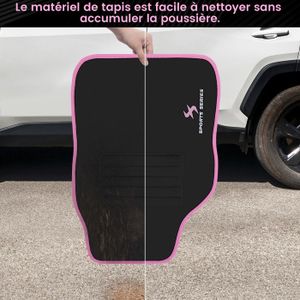 Tapis De Sol Voiture Universel - 4 Pièces Tissu Noir - Imperméable Et Antidérapant - Protection Sol