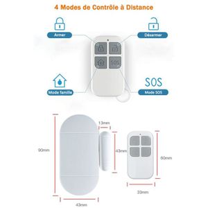 Alarme De Porte Sans Fil Emylo - Détecteur D'ouverture Avec Sirène 130 DB, Neuf