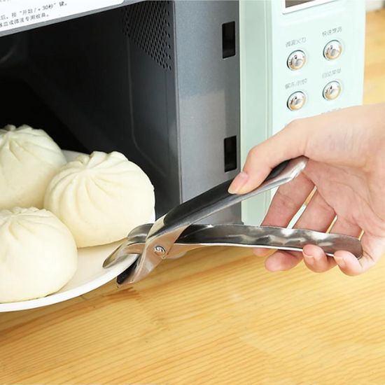 Kit De 2 Pinces Et 1 Brosse En Silicone Pour Air Fryer/Four - Acier Inox, Poignée Ergonomique