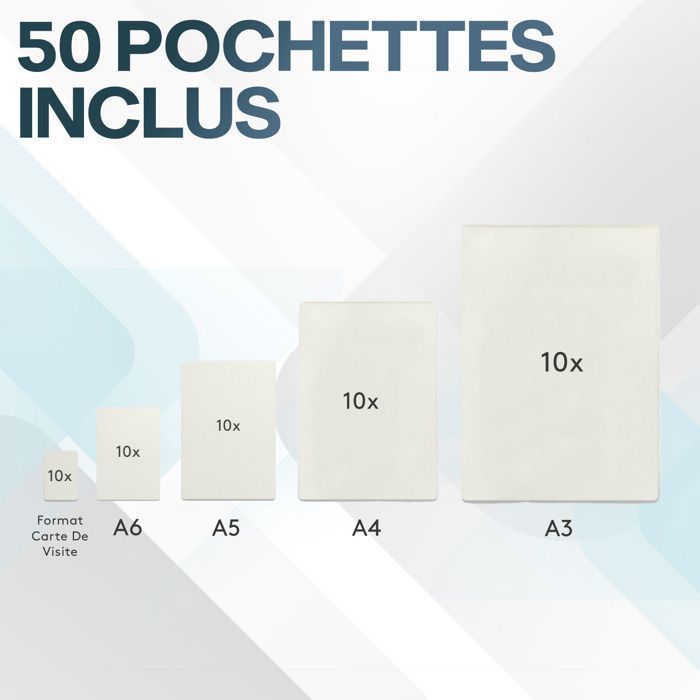 ACROPAQ 100 Feuilles Plastifieuses A8 - 100 Mic, 100 Pochettes, Brillantes, Format Carte De Visite, Coins Arrondis - Beaux-Arts Et Loisirs Créatifs