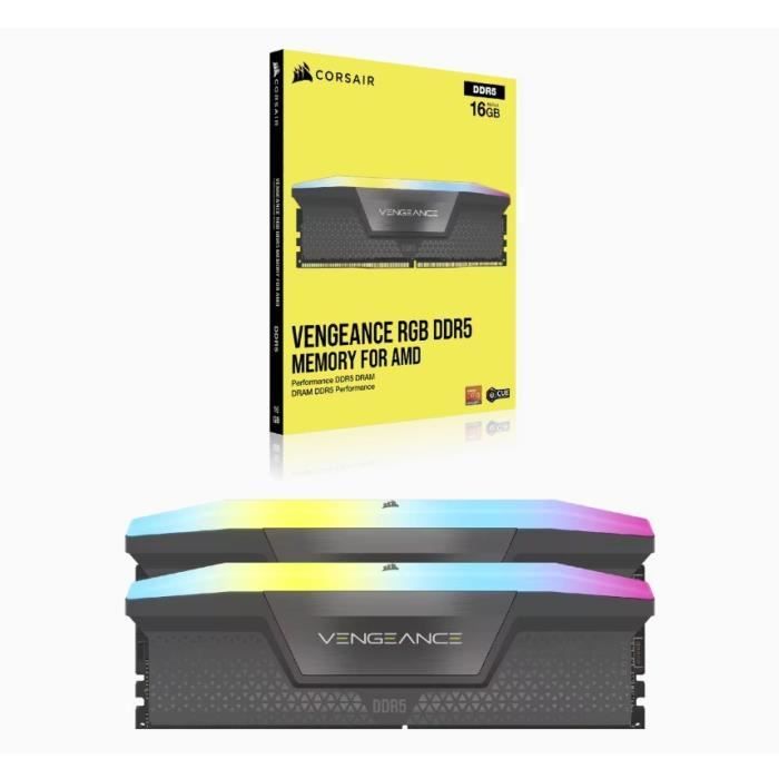 Mémoire RAM - CORSAIR - Vengeance RGB DDR5 - 32GB 2x16GB DIMM