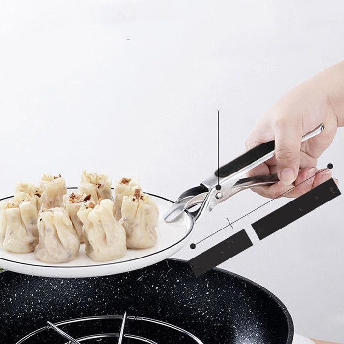 Lot De 2 Pinces Anti-dérapantes Pour Bols Chauds - Acier Inoxydable, Poignée Silicone, 17 Cm, Pour Airfryer Et Four