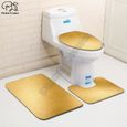 Abattant Wc,Doré métal couleur unie motif 3D imprimé salle de bain piédestal tapis couvercle toilette couverture bain - Type 2-0