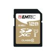 Carte mémoire SDXC EMTEC 128Go CL10 Gold+ UHS-I - Vitesse de lecture 85MB/s-0