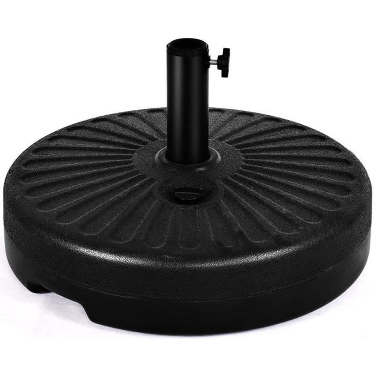 Costway Pied De Parasol Rond Injection D Eau 23l En Plastique Noir