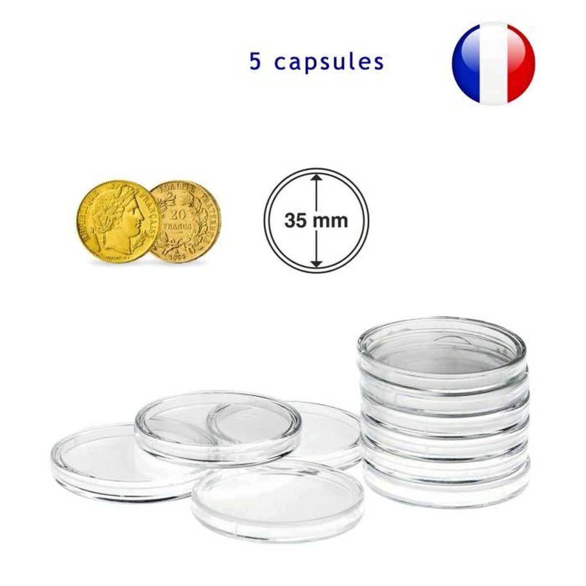 Capsules pour pieces de monnaie Achat / Vente pas cher