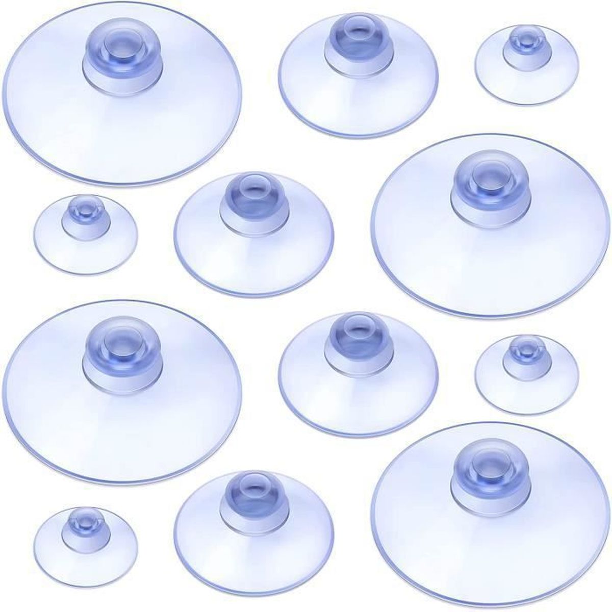 Crochet Ventouse Transparent , Lot De 12 Petites Ronde Ventouses