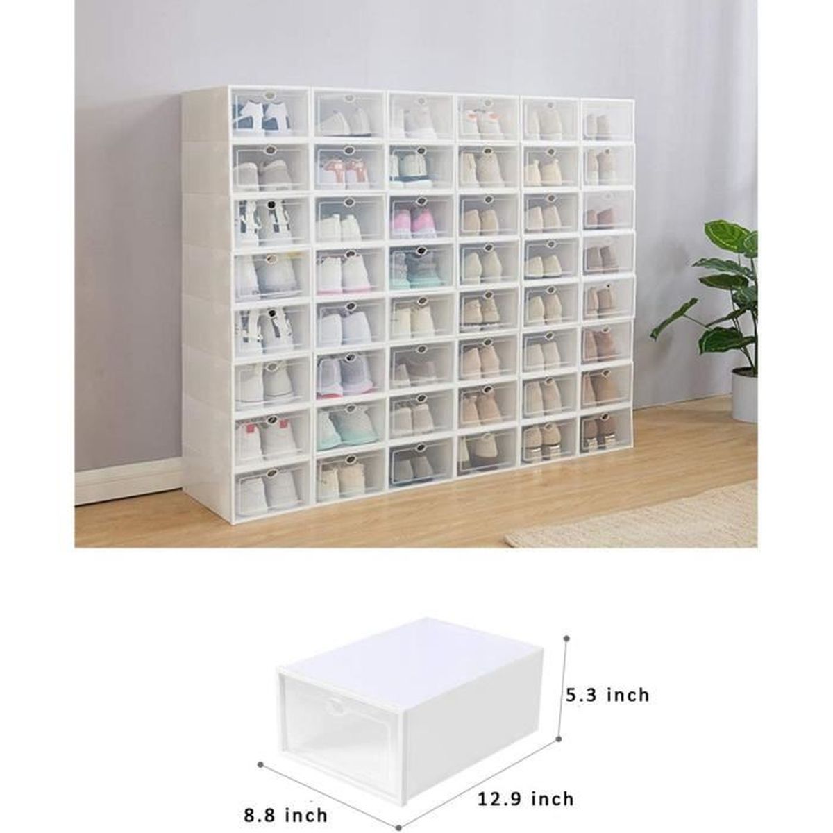 1PC Armoire à Chaussures Avec Portes Plastique Boîte à chaussures