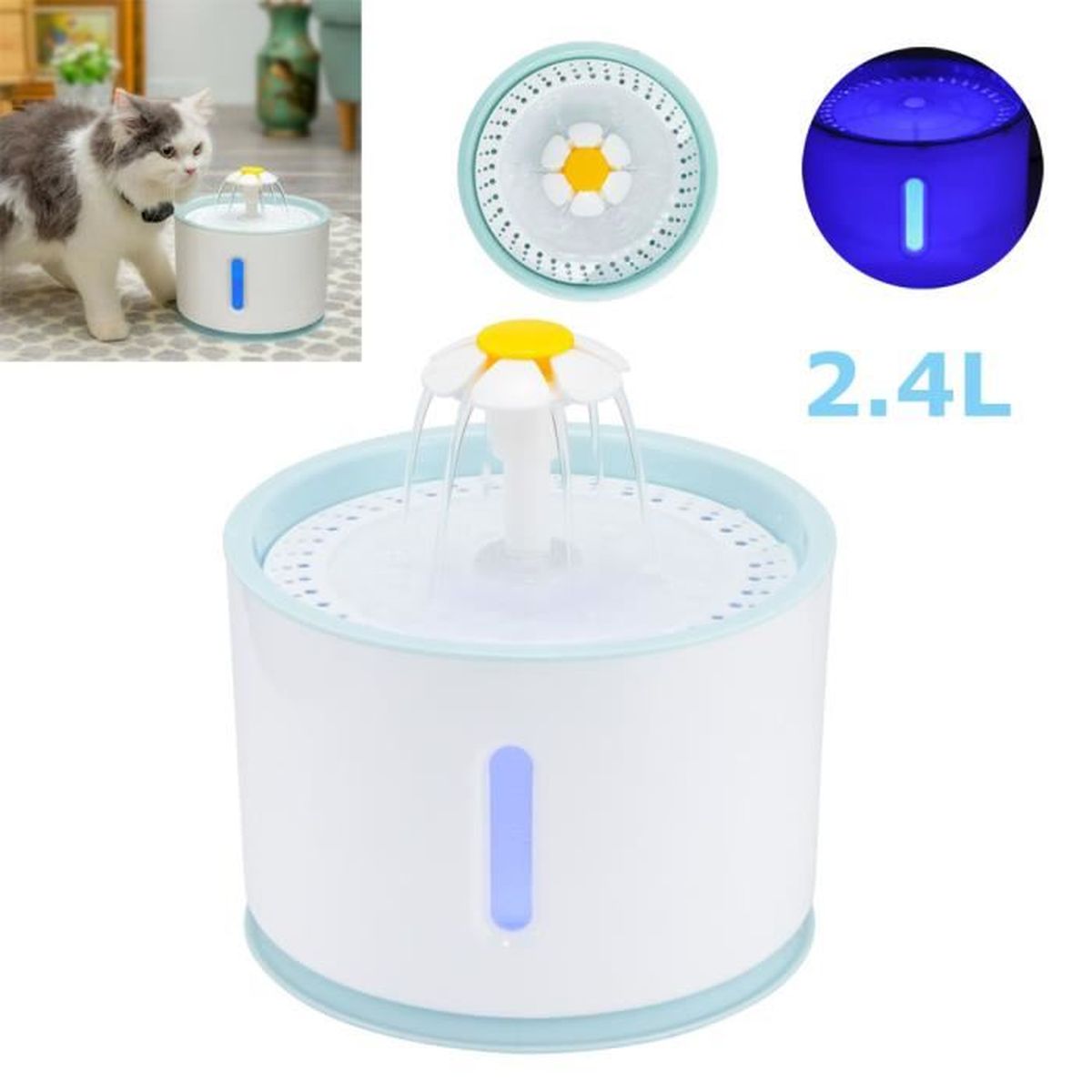 Fontaine A Eau Pour Chat 2 4l Fontaine A Fleur D Eau Ultra Silencieux Avec Fenetre De Visualisation 3 Modes De Debit D Eau Veille Achat Vente Distributeur D Aliment Fontaine A Eau Pour Chat