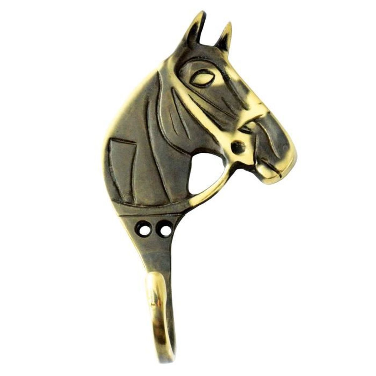 Plaque Ou Crochet D'attache Mural En Forme De Tête De Cheval - Cuivre/bronze - 200 Mm - Décoration Ou Porte-clés