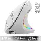 PROCHOSEN Souris Ergonomique sans Fil Rechargeable avec Souris Silencieuse 2.4G, Suivi Optique 2400 DPI Rglable, Lumire LED-Blanc