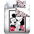 Parure de lit double Minnie et Mickey Disney - 100% coton - Blanc - Chambre Enfant