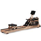 Rameur à eau - SportPlus SP-WR-1800 en bois avec écran d'entrainement et Bluetooth