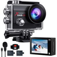 CAMPARK Caméra Sport 4K Etanche WiFi Action Caméra Sportive Ultra Full HD Stabilisateur avec Microphone 6G Objectif