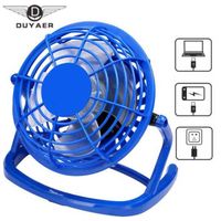 Ventilateur sur pied DUYAER - Mini USB - Bleu - Calme - Vent Fort - 4 pouces