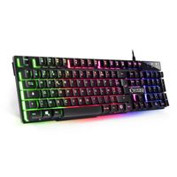 EMPIRE GAMING - Clavier Gamer K300 (AZERTY) - 105 Touches Semi-Mécaniques - Rétroéclairage LED RGB - Anti-Ghosting