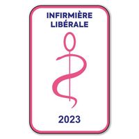 Autocollant Sticker - Vignette Caducée 2023 pour Pare Brise en Vitrophanie - V6 Infirmière Libérale 