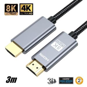 Sweguard HDMI 2.1 Kabel 8K@60HZ & 4K@120HZ Highspeed 48Gbps 2.1 HDMI Ethernet Kabel mit eARC ARC HDR 3D HDCP 2.3 kompatibles PS5 Projektor PS4,HDTV,PC,Xbox,Monitor 8K HDMI Kabel 1,8Meter 