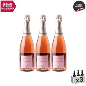 CHAMPAGNE Champagne Rosé Rosé - Lot de 3x75cl - Champagne Daubanton - Cépage Pinot Noir