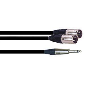 Câble XLR - Jack - Version : 3 pôles - Mono, Connecteur 1 : XLR femelle,  Connecteur 2 : Jack 6,3mm mâle, Longueur : 1,5 mètres.