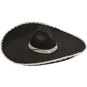 CHAPEAU - PERRUQUE Chapeau de Mariachi mexicain enfant noir - DisfraZZes - Accessoire de déguisement - 56cm de diamètre