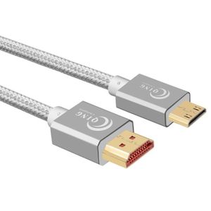 CÂBLE TV - VIDÉO - SON Gris Mini câble haute vitesse compatible HDMI vers