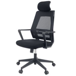 CHAISE DE BUREAU Chaise de Bureau Ergonomique KLIM K300 - Marque KLIM - Tissu Doux - Supporte Jusqu’à 135 kg - Noir