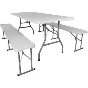 Table pliante avec bancs B-12