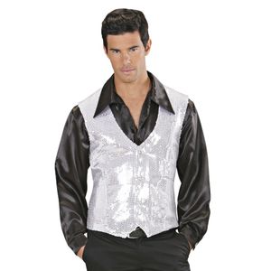 Gilet pailleté argent femme clearance