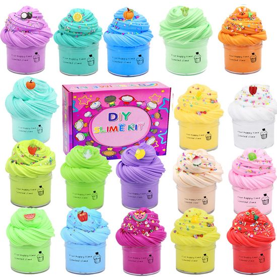 12 Kits De Slime Au Beurre, Slime Pour Hamburger, Slime Alimentaire Argile Douce Et Moelleuse Slime Rouge Slime De Couleur Amz B09