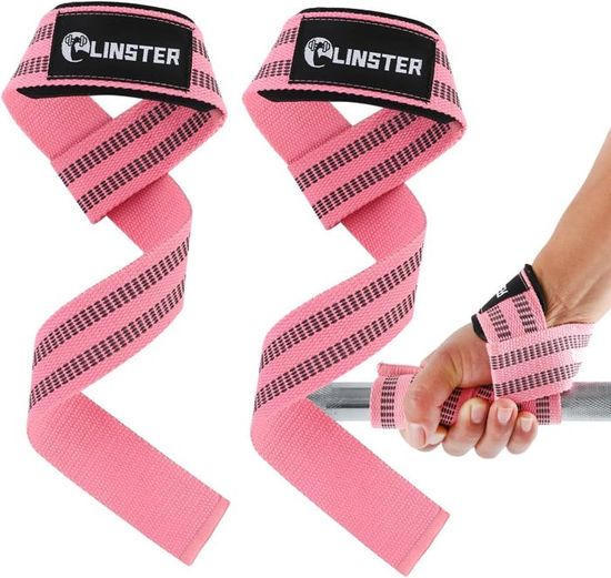 Sangles De Musculation LINSTER – 61 Cm, Rembourrage Néoprène 5 Mm, Bandes Latex Antidérapantes – Haltérophilie, Soulevé De Terre, Traction