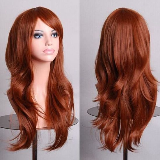 Perruque Frisée Orange Lolita - 80 Cm Naturelle, Résistante à La Chaleur, Pour Cosplay Ou Déguisement - 4