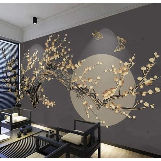 Tapisserie Murale Florale 130x150cm - Impression HD Polyester Pour Déco Salon Ou Chambre