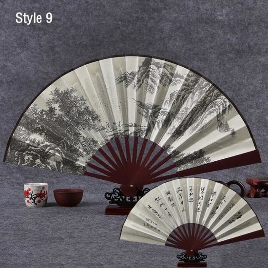 Éventail À Main Pliable En Bambou Pour Femme Et Homme - Éventail Chinois Japonais En Bambou Pour