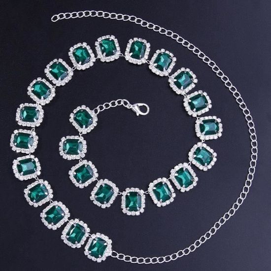 Collier Argenté Avec Strass Cristal - Pièce Mode Déclaration - Neuf Avec étiquettes