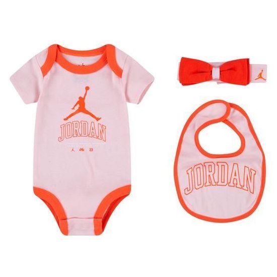 Coffret Cadeau 3 pieces Jordan bebe fille de 6 a 12 mois Cdiscount Puericulture Eveil bebe