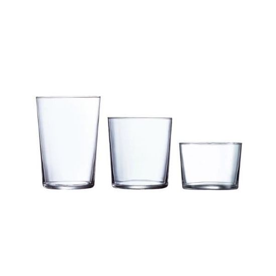 Service De Verres Essential Luminarc 18 Pièces - 6 Verres à Pied, 6 Flûtes, 6 Verres Bas, Résistant Lave-vaisselle - 4