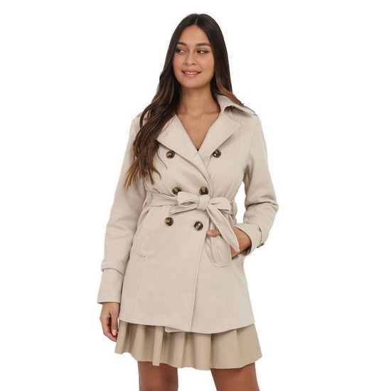 Manteau court beige best sale