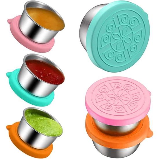 UPKOCH Lot de 4 mini coupelles rondes en acier inoxydable - Pour sauce soja - Or rose