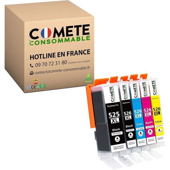 Cartucce Generiche Per Stampante 5 Cartucce Di Inchiostro Nero Compatibili Per Canon Pgi 525bk Con Chip 895265 - Foto 3