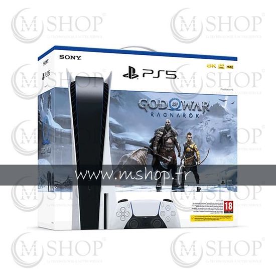 Pack PS5 : Console PlayStation 5 - Édition Standard + God of War : Ragnarök