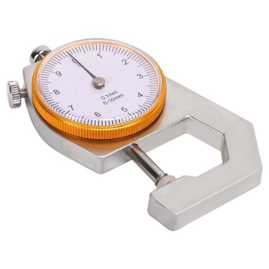 Jauge D'épaisseur à Cadran Rond 0-10mm - Tête Plate, Portable - Pour Cuir, Bijoux, Métal, Contrôle Qualité