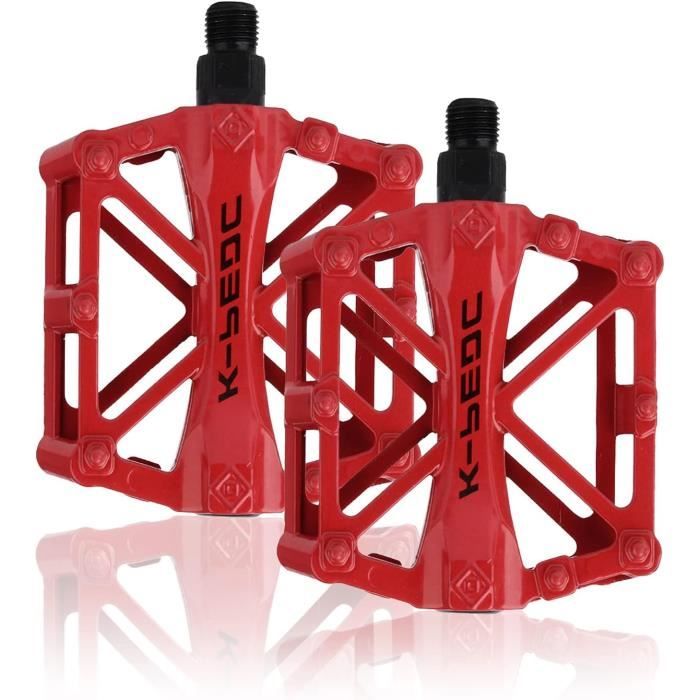 Pédale Vélo Aluminium 81x91 Mm – CNC, Anti-dérapante 10/8 Broches, Roulement, Pour VTT/route/BMX