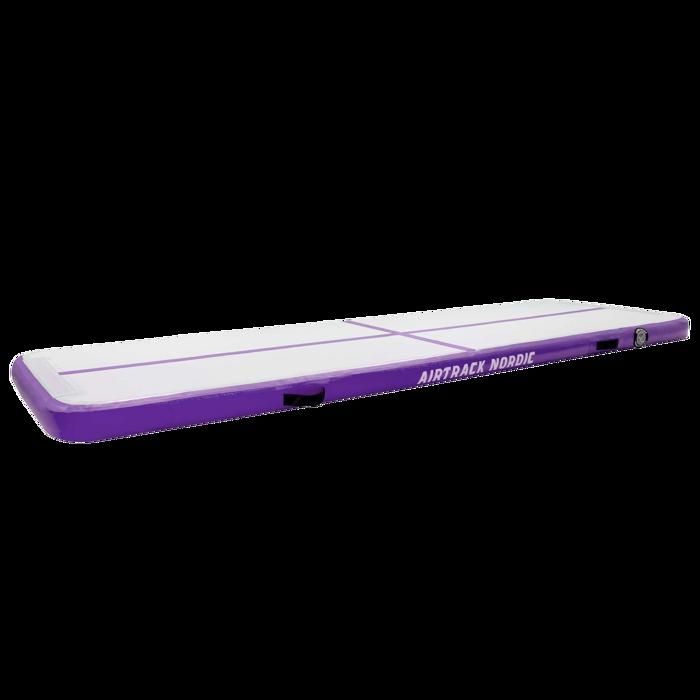 AirTrack Nordic Home 3m Tapis de Gym Gonflable - avec pompe à air électrique, idéal pour la gymnastique, le yoga - Violet