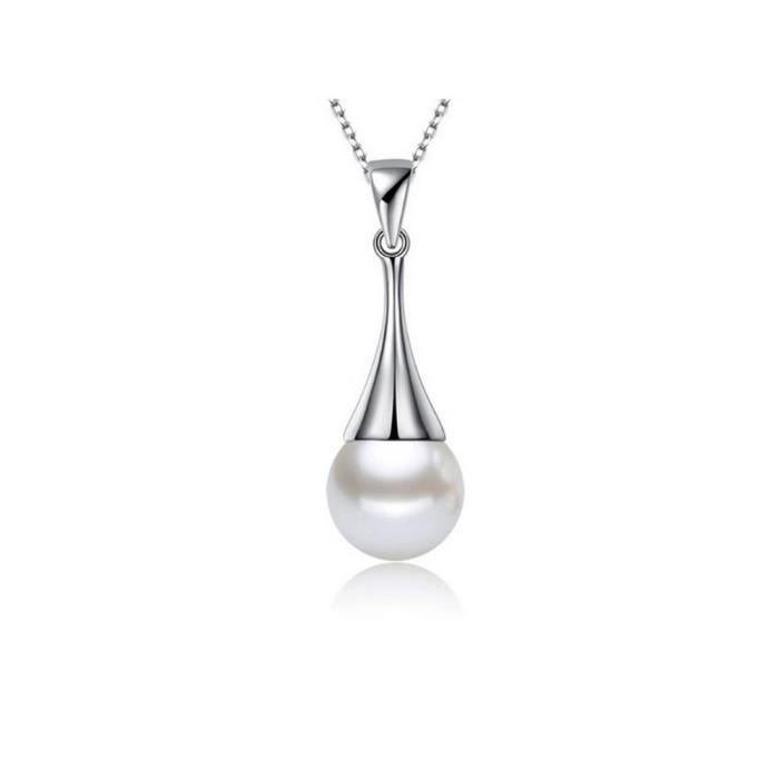 1000 et un bijoux. Collier Perle Nacré Goutte Argent