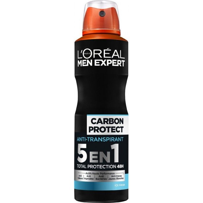 L'ORÉAL MEN EXPERT Carbon Protect Ice Fresh Déodorant Spray Homme Anti-traces - 200 ml