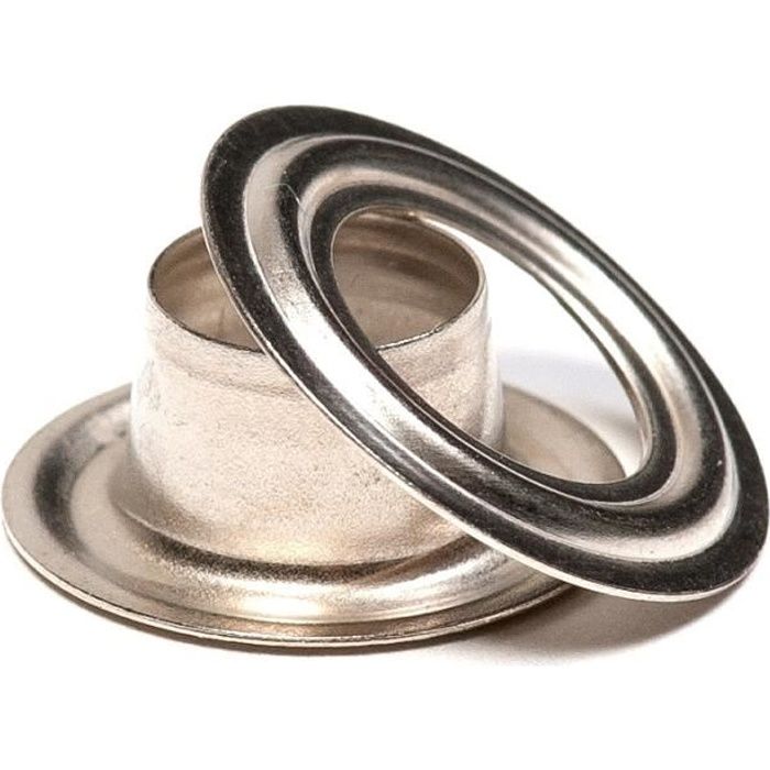 Oeillet pour bâche (x20) - 18mm intérieur - Acier inoxydable