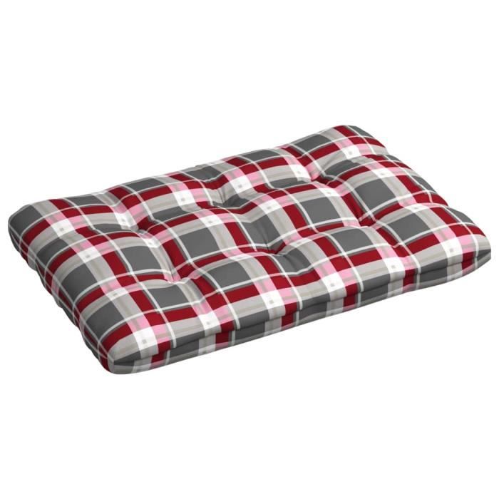 Coussin de palette Modèle à carreaux rouges 120x80x12 cm Tissu COUSSIN D'EXTERIEUR COUSSIN DE BAIN DE SOLEIL Contemporai ®VCHOKR®