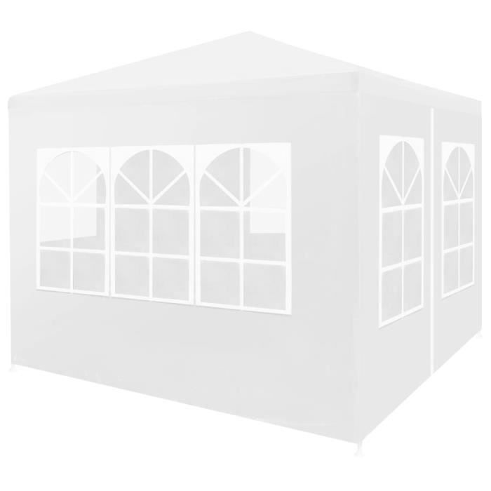 Tonnelle de Jardin Tente Réception Pavillon Barnum Chapiteau Pliante Pliable 3 x 3 m Blanc